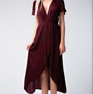Burgundy Wrap Dress
